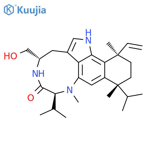 6H-Benzo[g][1,4]diazonino[7,6,5-cd]indol-6-one,13-ethenyl-1,3,4,5,7,8,10,11,12,13-decahydro-4-(hydroxymethyl)-8,10,13-trimethyl-7,10-bis(1-methylethyl)-,(4S,7S,10R,13R)- (9CI) structure