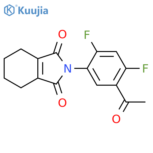 1H-Isoindole-1,3(2H)-dione,2-(5-acetyl-2,4-difluorophenyl)-4,5,6,7-tetrahydro- structure