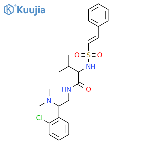 N-[2-(2-chlorophenyl)-2-(dimethylamino)ethyl]-3-methyl-2-(2-phenylethenesulfonamido)butanamide structure