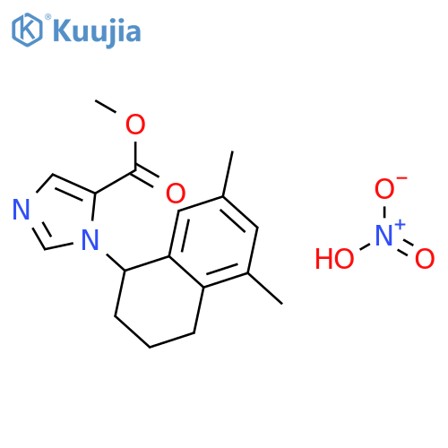1H-Imidazole-5-carboxylic acid, 1-(1,2,3,4-tetrahydro-5,7-dimethyl-1-naphthalenyl)-, methyl ester, mononitrate structure