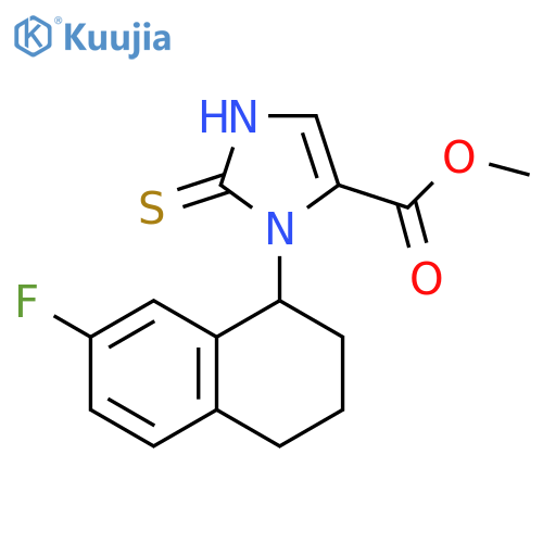 1H-Imidazole-4-carboxylic acid,3-(7-fluoro-1,2,3,4-tetrahydro-1-naphthalenyl)-2,3-dihydro-2-thioxo-,methyl ester structure