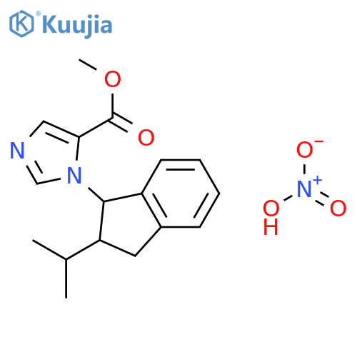 1H-Imidazole-5-carboxylic acid, 1-[2,3-dihydro-2-(1-methylethyl)-1H-inden-1-yl]-, methyl ester, mononitrate structure