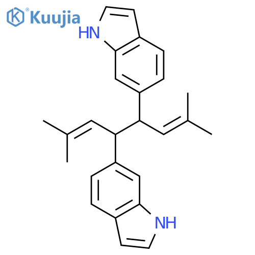 1H-Indole,6,6'-[1,2-bis(2-methyl-1-propenyl)-1,2-ethanediyl]bis- (9CI) structure
