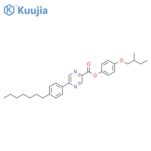 Pyrazinecarboxylic acid, 5-(4-heptylphenyl)-, 4-(2-methylbutoxy)phenylester structure