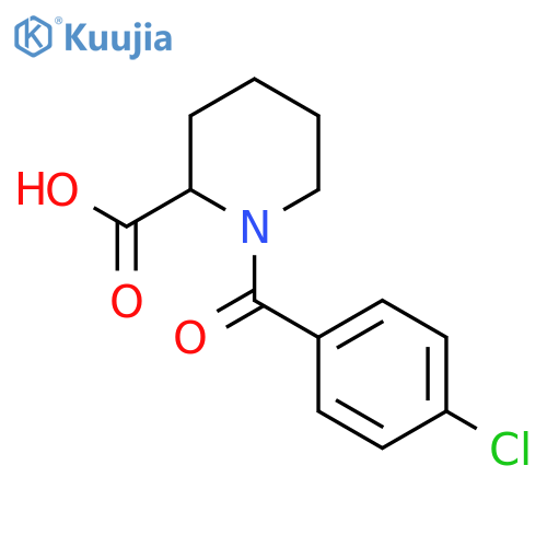 1-(4-Chlorobenzoyl)piperidine-2-carboxylic acid structure