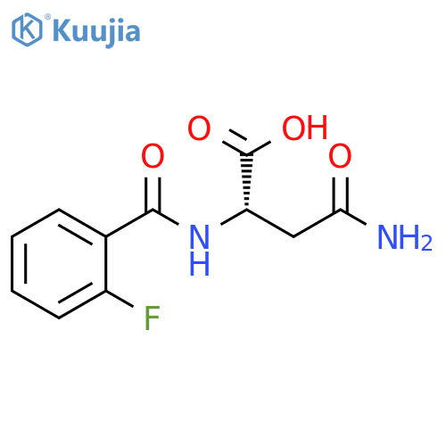 3-carbamoyl-2-[(2-fluorophenyl)formamido]propanoic acid structure