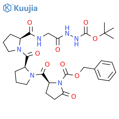 Glycine,N-[1-[1-[5-oxo-1-[(phenylmethoxy)carbonyl]-L-prolyl]-L-prolyl]-L-prolyl]-,2-[(1,1-dimethylethoxy)carbonyl]hydrazide structure