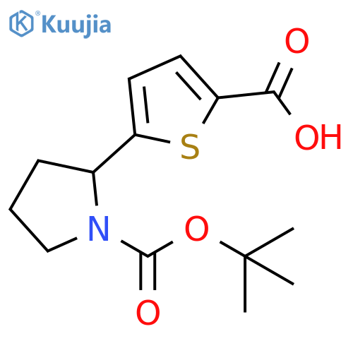 5-{1-(tert-butoxy)carbonylpyrrolidin-2-yl}thiophene-2-carboxylic acid structure