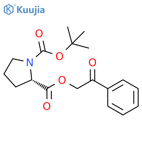 1,2-Pyrrolidinedicarboxylic acid, 1-(1,1-dimethylethyl)2-(2-oxo-2-phenylethyl) ester, (S)- structure