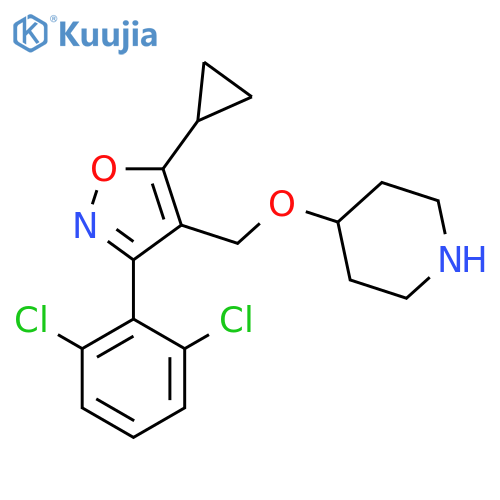 4-{[5-Cyclopropyl-3-(2,6-dichlorophenyl)-1,2-oxazol-4-yl]methoxy}piperidine structure