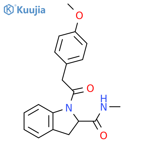 1-[2-(4-methoxyphenyl)acetyl]-N-methyl-2,3-dihydro-1H-indole-2-carboxamide structure