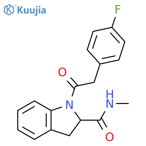1-2-(4-fluorophenyl)acetyl-N-methyl-2,3-dihydro-1H-indole-2-carboxamide structure