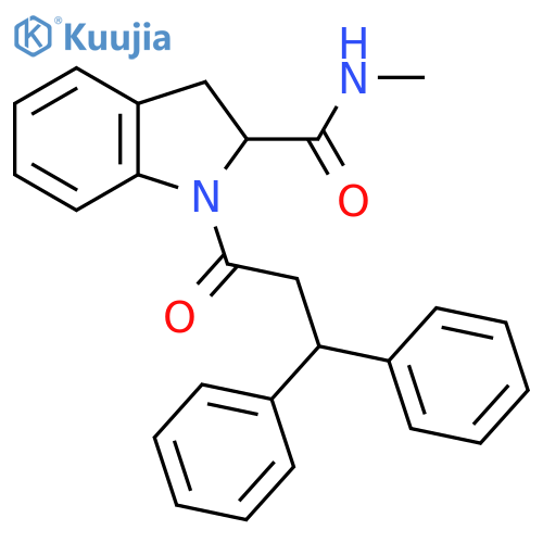 1-(3,3-diphenylpropanoyl)-N-methylindoline-2-carboxamide structure