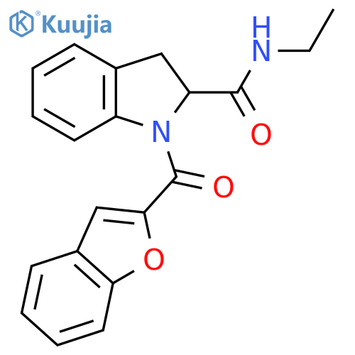 1-(1-benzofuran-2-carbonyl)-N-ethyl-2,3-dihydro-1H-indole-2-carboxamide structure