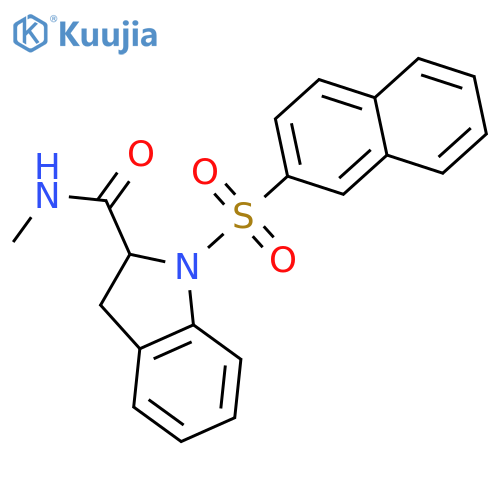 N-methyl-1-(naphthalene-2-sulfonyl)-2,3-dihydro-1H-indole-2-carboxamide structure