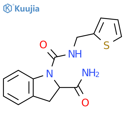 N1-[(thiophen-2-yl)methyl]-2,3-dihydro-1H-indole-1,2-dicarboxamide structure