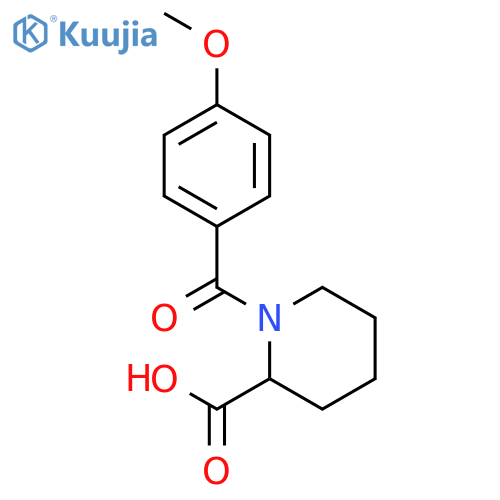 1-(4-Methoxybenzoyl)-2-piperidinecarboxylic acid structure