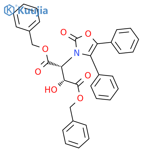 Butanedioic acid, 2-hydroxy-3-(2-oxo-4,5-diphenyl-3(2H)-oxazolyl)-, bis(phenylmethyl) ester, (R*,R*)- structure