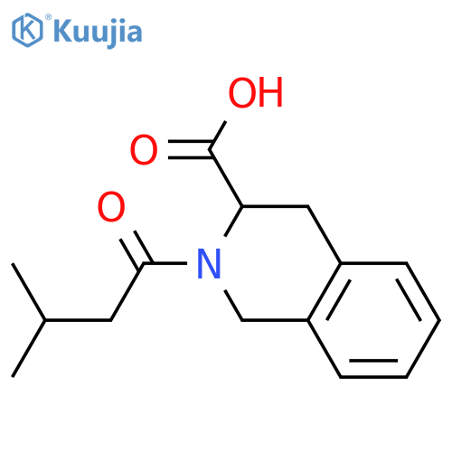 2-(3-Methylbutanoyl)-1,2,3,4-tetrahydroisoquinoline-3-carboxylic acid structure