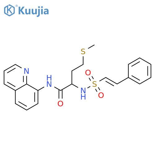 4-(methylsulfanyl)-2-(2-phenylethenesulfonamido)-N-(quinolin-8-yl)butanamide structure
