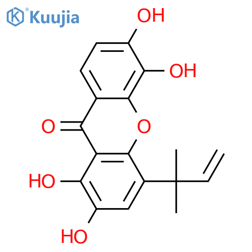 4-(1,1-Dimethyl-2-propenyl)-1,2,5,6-tetrahydroxyxanthone structure