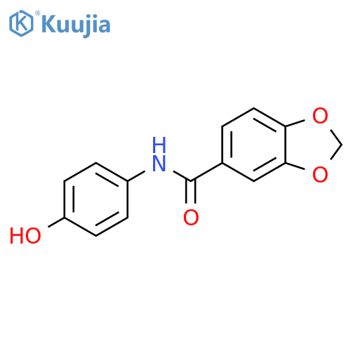 1,3-Benzodioxole-5-carboxamide, N-(4-hydroxyphenyl)- structure