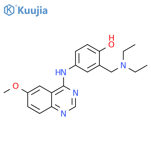 Phenol, 2-[(diethylamino)methyl]-4-[(6-methoxy-4-quinazolinyl)amino]- structure