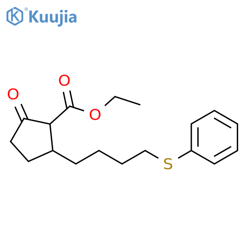 Cyclopentanecarboxylic acid, 2-oxo-5-[4-(phenylthio)butyl]-, ethyl ester structure