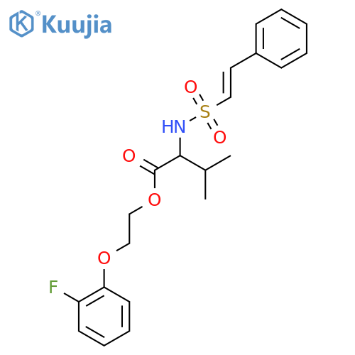 2-(2-Fluorophenoxy)ethyl 3-methyl-2-(2-phenylethenesulfonamido)butanoate structure