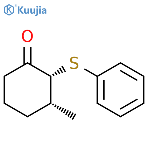 Cyclohexanone, 3-methyl-2-(phenylthio)-, cis- structure