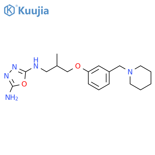 1,3,4-Oxadiazole-2,5-diamine, N-[2-methyl-3-[3-(1-piperidinylmethyl)phenoxy]propyl]-, (±)- structure