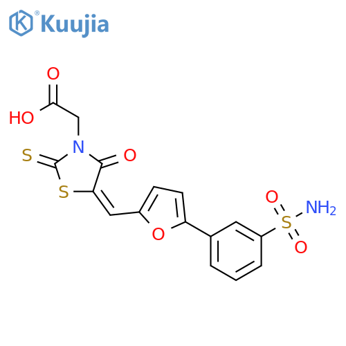 [(5e)-4-oxo-5-{[5-(3-sulfamoylphenyl)-2-furyl]methylene}-2-thioxo -1,3-thiazolidin-3-yl]acetic Acid structure