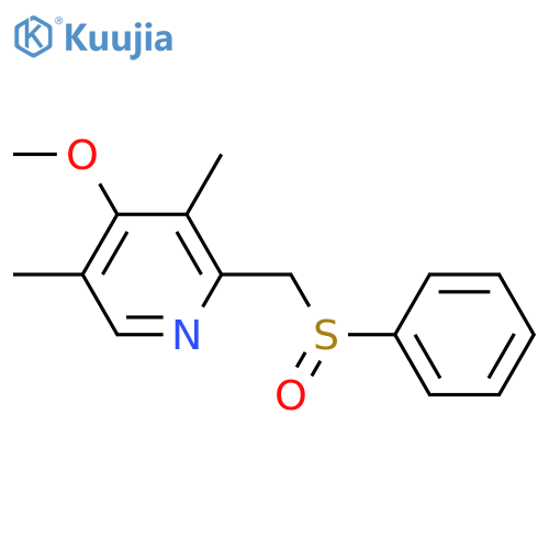 Pyridine, 4-methoxy-3,5-dimethyl-2-[(phenylsulfinyl)methyl]- structure