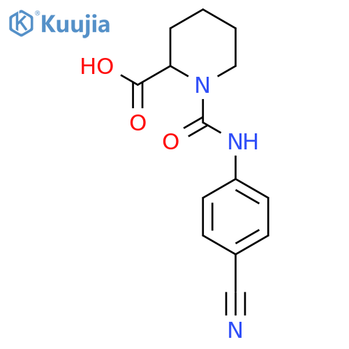 1-[(4-Cyanophenyl)carbamoyl]piperidine-2-carboxylic acid structure