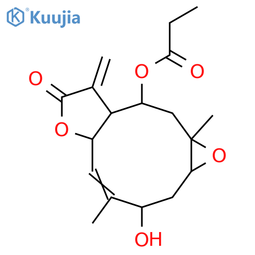 1,10-Epoxy-3,8-dihydroxy-4,11(13)-germacradien-12,6-olide; (1β,3β,4Z,6α,8β,10α)-form, 8-Propanoyl structure