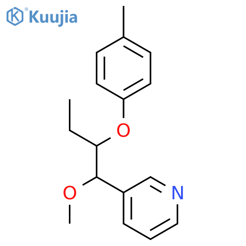 Pyridine, 3-[1-methoxy-2-(4-methylphenoxy)butyl]- structure