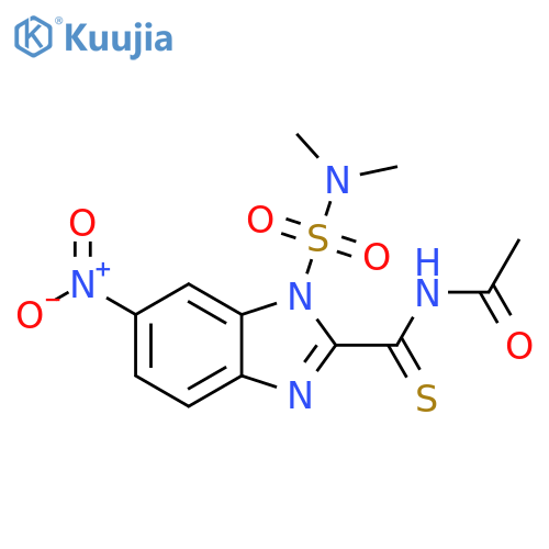 Acetamide,N-[[1-[(dimethylamino)sulfonyl]-6-nitro-1H-benzimidazol-2-yl]thioxomethyl]- structure