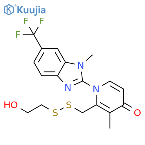 4(1H)-Pyridinone,2-[[(2-hydroxyethyl)dithio]methyl]-3-methyl-1-[1-methyl-6-(trifluoromethyl)-1H-benzimidazol-2-yl]- structure