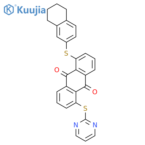 9,10-Anthracenedione, 1-(2-pyrimidinylthio)-5-[(5,6,7,8-tetrahydro-2-naphthalenyl)thio]- structure
