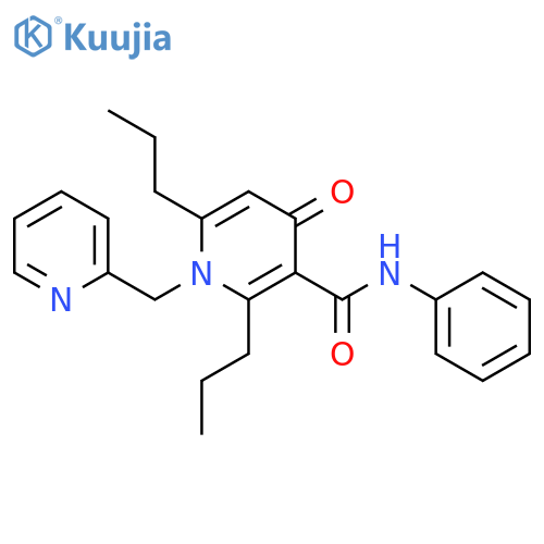 3-Pyridinecarboxamide, 1,4-dihydro-4-oxo-N-phenyl-2,6-dipropyl-1-(2-pyridinylmethyl)- structure