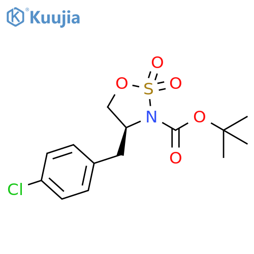 (S)-tert-butyl 4-(4-chlorobenzyl)-1,2,3-oxathiazolidine-3-carboxylate 2,2-dioxide structure