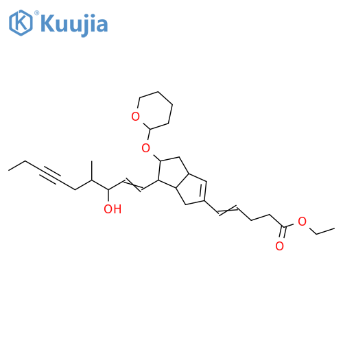 4-Pentenoic acid, 5-[1,3a,4,5,6,6a-hexahydro-6-(3-hydroxy-4-methyl-1-nonen-6-ynyl)-5-[(tetrahydro-2H-pyran-2-yl)oxy]-2-pentalenyl]-, ethyl ester (9CI) structure