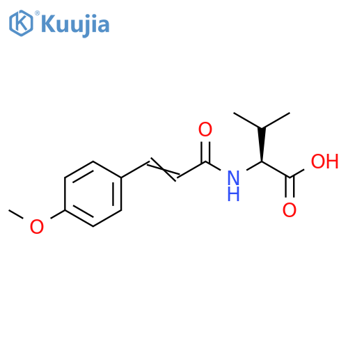 2-3-(4-methoxyphenyl)prop-2-enamido-3-methylbutanoic acid structure