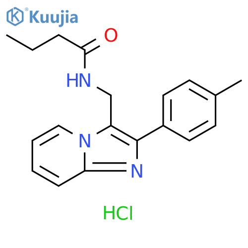 Butanamide, N-[[2-(4-methylphenyl)imidazo[1,2-a]pyridin-3-yl]methyl]-, hydrochloride (1:1) structure