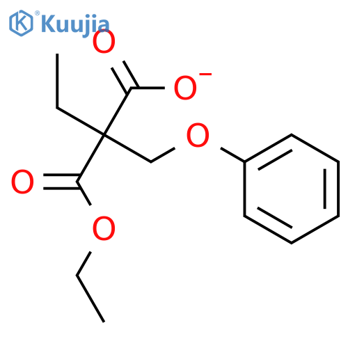 Propanedioic acid, ethyl(phenoxymethyl)-, monoethyl ester structure