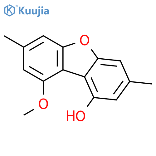 1-Dibenzofuranol, 9-methoxy-3,7-dimethyl- structure