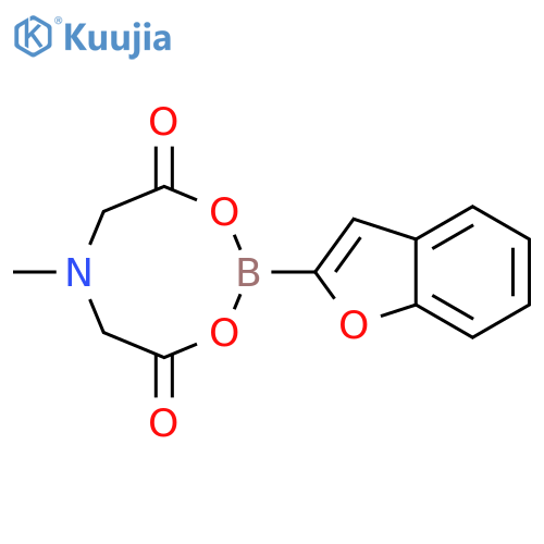 2-(Benzofuran-2-yl)-6-methyl-1,3,6,2-dioxazaborocane-4,8-dione, 2-Benzofuranboronic acid MIDA ester structure