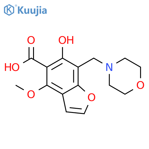 5-Benzofurancarboxylic acid, 6-hydroxy-4-methoxy-7-(4-morpholinylmethyl)- structure