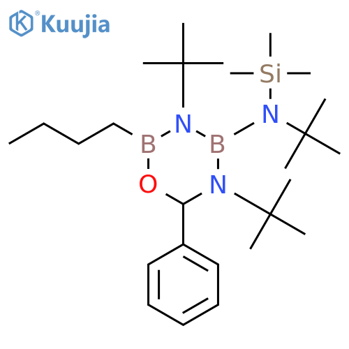 4H-1,3,5,2,4-Oxadiazadiborin-4-amine,2-butyl-N,3,5-tris(1,1-dimethylethyl)tetrahydro-6-phenyl-N-(trimethylsilyl)- structure
