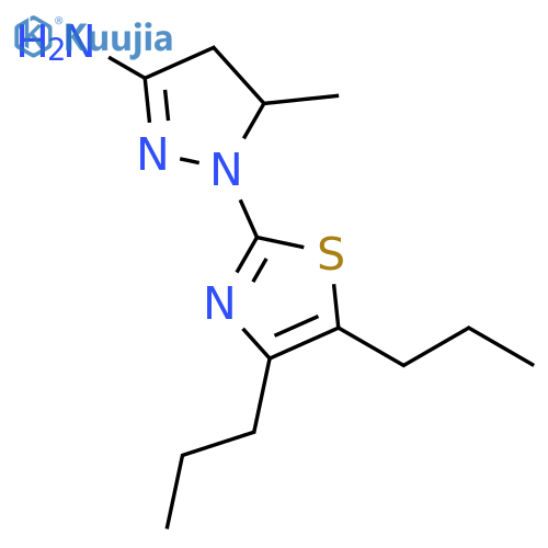 1H-Pyrazol-3-amine, 1-(4,5-dipropyl-2-thiazolyl)-4,5-dihydro-5-methyl- structure